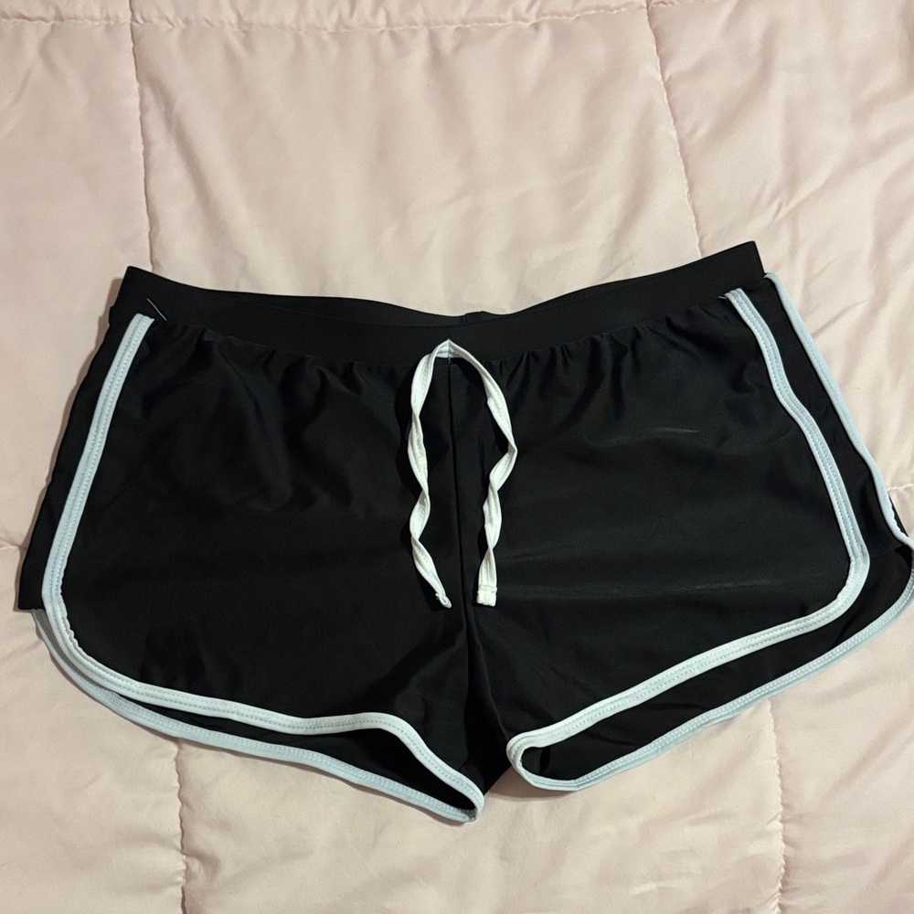 NWOT Black Striped Swim Shorts